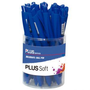 25x Bolígrafos Plus Soft Tinta Fluida Viscosa Retráctil Trazo 0,7mm Azul
