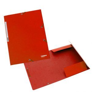 12x Carpeta Cartón con Gomas A4 Rojo