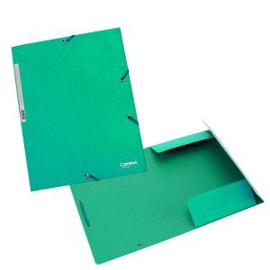 12x Carpeta Cartón con Gomas A4 Verde