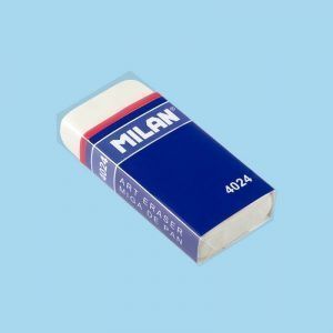 MILAN Goma de Borrar 4024 Miga de Pan Flexible con Funda
