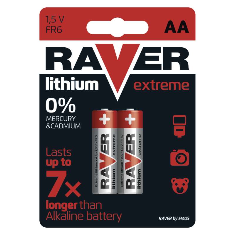 Raver Pilas de Litio Batería FR6 (Blister 2x AA) Raver Pilas de Litio Batería FR6 (Blister 2x AA)