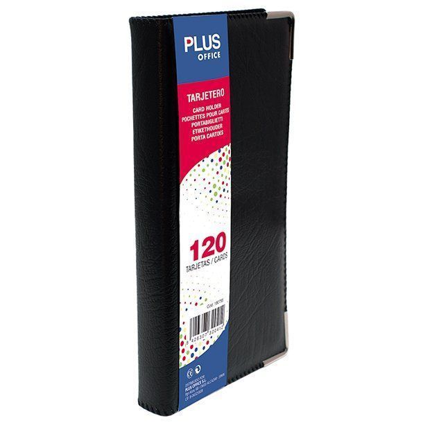 Plus Office Tarjetero de Tapa Rigida 120 Tarjetas PVC con Cantoneras Plus Office Tarjetero de Tapa Rigida 120 Tarjetas PVC con Cantoneras
