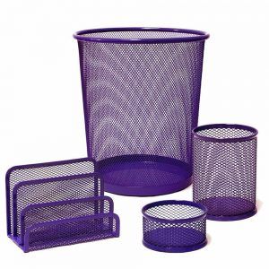 Set de 4 Pcs Escritorio Rejilla Violeta