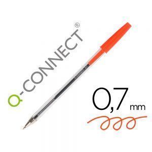 50x Bolígrafos transparentes Q-CONNECT Rojo medio