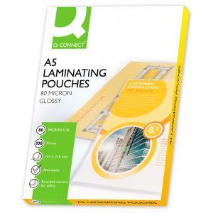 Bolsa de plastificar 153 x 216 mm 80mc din a5, caja de 100 ud