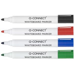 Q Connect Rotulador Pizarra Blanca Color Punta Redonda 3.0 mm 4 Ud Surtido
