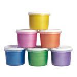 MILAN Maletín 6 Tarros de Pintura para Dedos de Colores Metalizados 100 ml