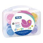 MILAN Maletín 6 Tarros de Pintura para Dedos de Colores Metalizados 100 ml