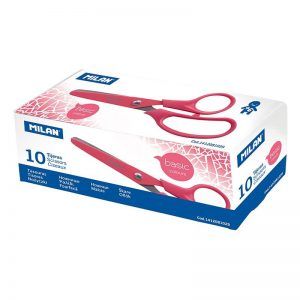Tijeras rosas Basic Colours caja de 10 ud.