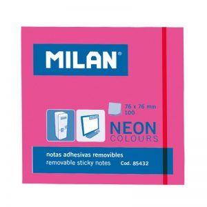 Bloc 100 notas adhesivas rosas neón 76 x 76 mm
