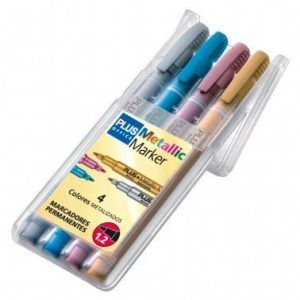 Plus Office Rotuladores Metallic Marker (Estuche 4 Colores)