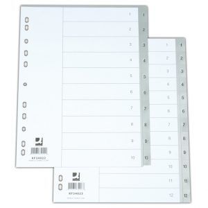 Separador numerico 1-12 juego de 12 separadores din A4 - multitaladro