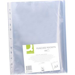 Q Connect Funda Multitaladro DIN A4 50mc Piel de Naranja 100 ud