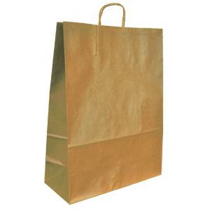 Bolsa kraft natural asa retorcida