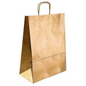 Bolsa kraft oro asa retorcida