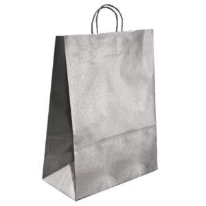 Bolsa kraft plata asa retorcida