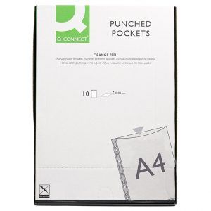 Q Connect Funda Multitaladro DIN A4 80 mc Piel de Naranja Bolsa de 10 unidades
