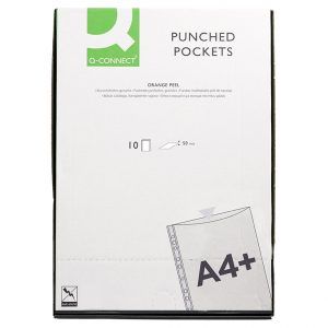 Q Connect Funda Multitaladro A4+ 50mc Piel de Naranja Bolsa de 10 ud