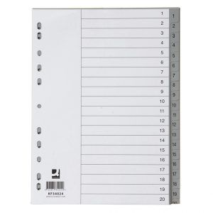 Separador numerico 1-20 juego de 20 separadores din A4 - multitaladro