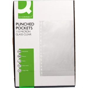 Q Connect Funda Multitaladro Folio PVC 110 micras Cristal (100 uds)