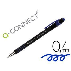 Boligrafo q-connect retractil con grip 0,7 mm color azul 12 Ud.