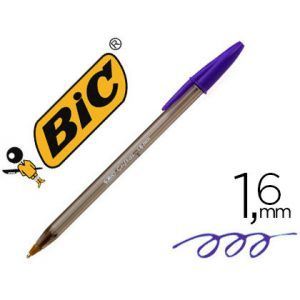 Boligrafo bic cristal fun morado punta 1,6 mm (20 Ud.)