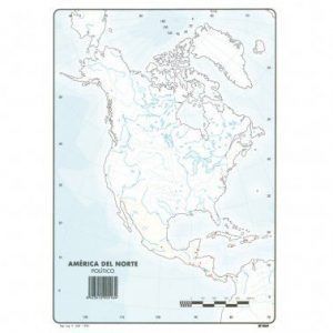 Mapa Mudo América del Norte Político A4 (10 ud.)