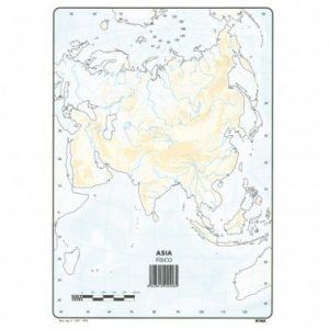 Mapa Mudo Asia Físico A4 (10 ud.)