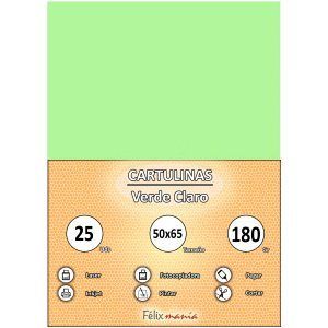 Cartulina 180gr 50x65 Verde claro (25 hojas)