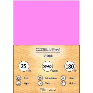 Cartulina 180gr 50x65 Rosa (25 hojas)