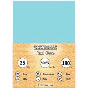 Cartulina 180gr 50x65 Azul claro (25 hojas)