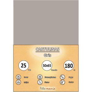 Cartulina 180gr 50x65 Gris (25 hojas)