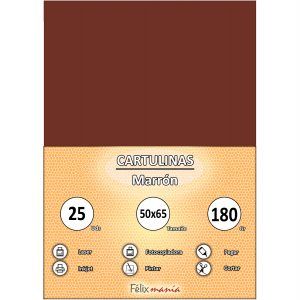 Cartulina 180gr 50x65 Marrón (25 hojas)