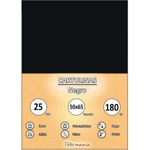 Cartulina 180gr 50x65 Negro (25 hojas)