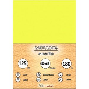 Cartulina 180gr 50x65 Amarillo (125 hojas)