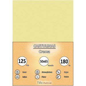 Cartulina 180gr 50x65 Crema (125 hojas)