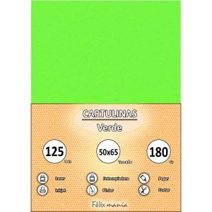 Cartulina 180gr 50x65 Verde (125 hojas)