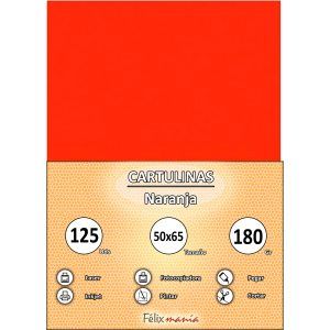 Cartulina 180gr 50x65 Naranja (125 hojas)