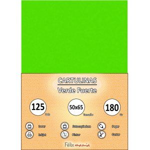 Cartulina 180gr 50x65 Verde fuerte (125 hojas)
