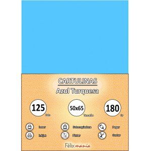Cartulina 180gr 50x65 Azul turquesa (125 hojas)