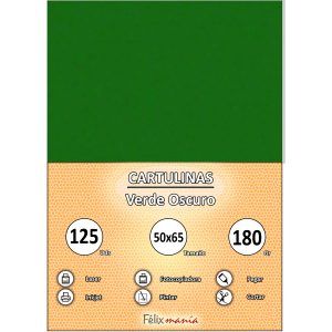 Cartulina 180gr 50x65 Verde oscuro (125 hojas)