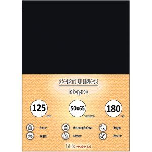 Cartulina 180gr 50x65 Negro (125 hojas)