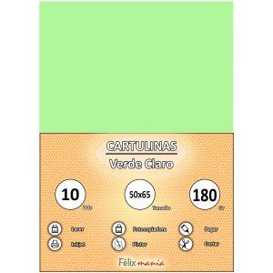Cartulina 180gr 50x65 Verde claro (10 hojas)