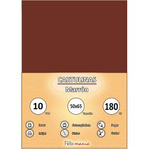 Cartulina 180gr 50x65 Marrón (10 hojas)