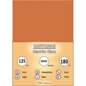 Cartulina 180gr 50x65 Marrón claro (125 hojas)
