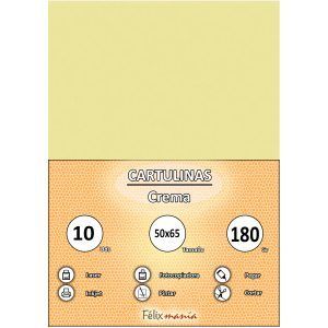 Cartulina 180gr 50x65 Crema (10 hojas)