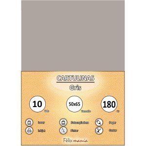 Cartulina 180gr 50x65 Gris (10 hojas)