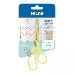 Blíster tijeras Basic Pastel amarillo