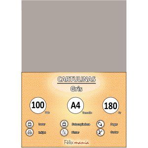 Cartulina 180gr A4 Gris (100 hojas)