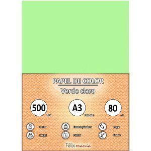 Papel 80gr A3 Verde claro (500 hojas)